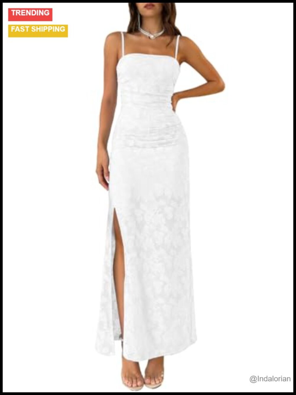 Sleeveless Floral Maxi Dress with Slit Square Neck Wedding Guest Formal